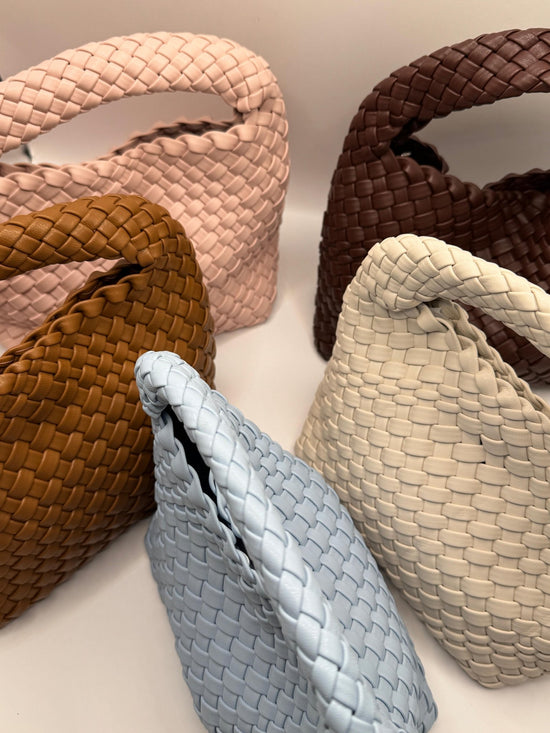 Mini secchiello a mano intrecciato con mini pochette in pvc Loud - GiuGiò | Shop online