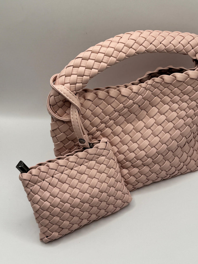 Mini secchiello a mano intrecciato con mini pochette in pvc Loud - GiuGiò | Shop online