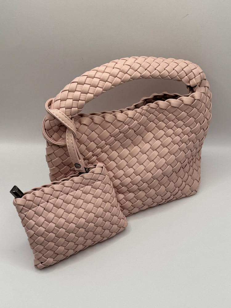 Mini secchiello a mano intrecciato con mini pochette in pvc Loud - GiuGiò | Shop online