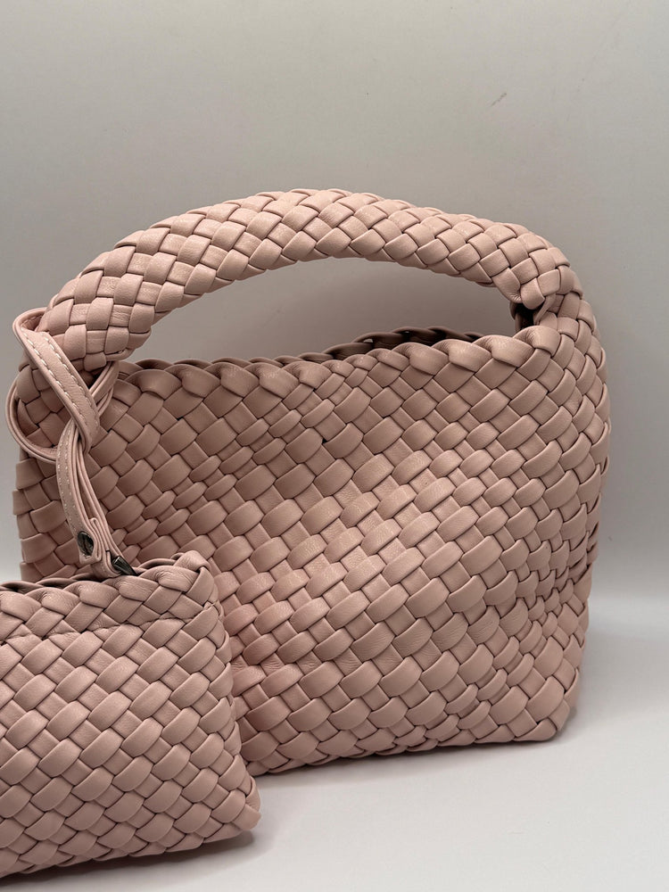 Mini secchiello a mano intrecciato con mini pochette in pvc Loud - GiuGiò | Shop online