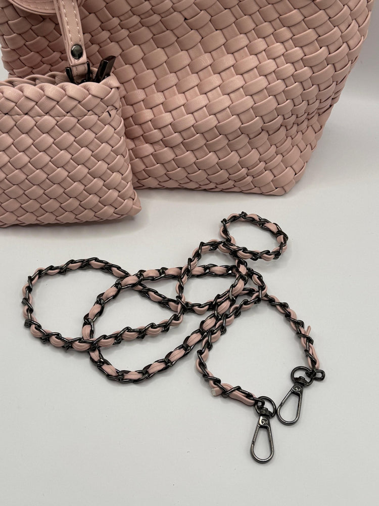 Mini secchiello a mano intrecciato con mini pochette in pvc Loud - GiuGiò | Shop online