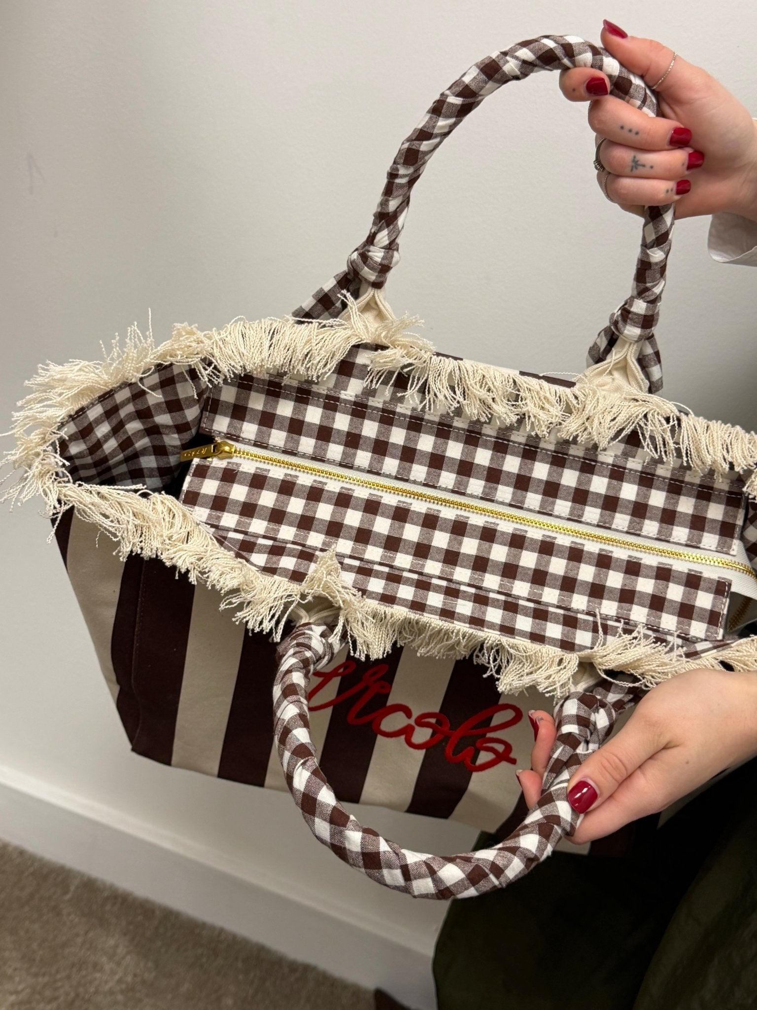 Mini shopper in canvas rigata VICOLO - GiuGiò | Shop online