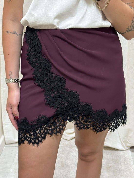Minigonna con inserti in pizzo Tensione In - GiuGiò | Shop online