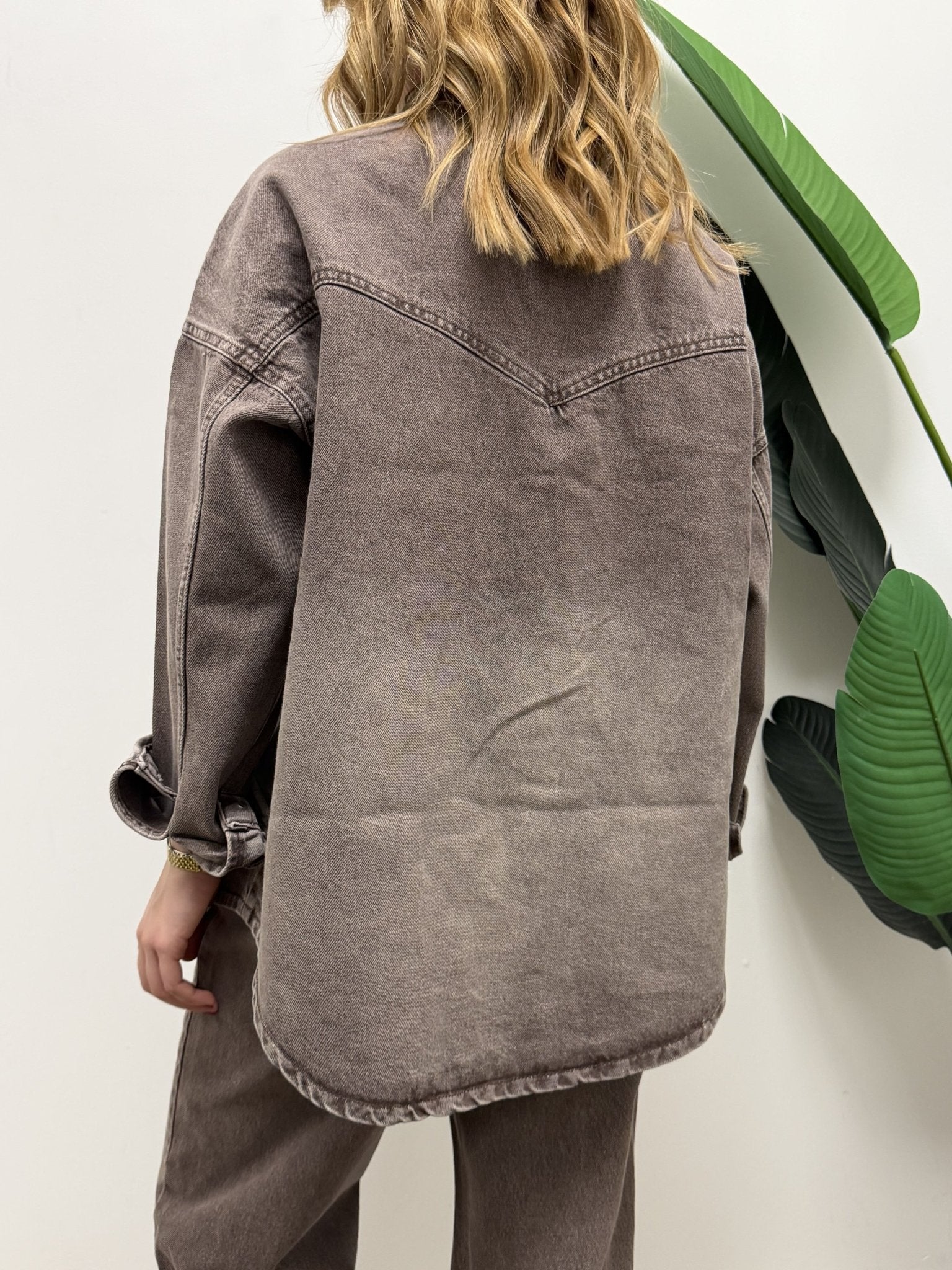 Overshirt denim tinto capo marrone Susy Mix - GiuGiò | Shop online