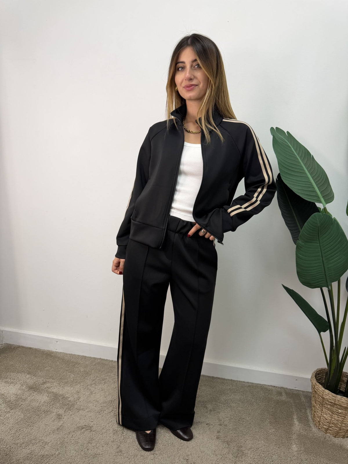 Pantalone acetato con bande laterali Susy Mix - GiuGiò | Shop online