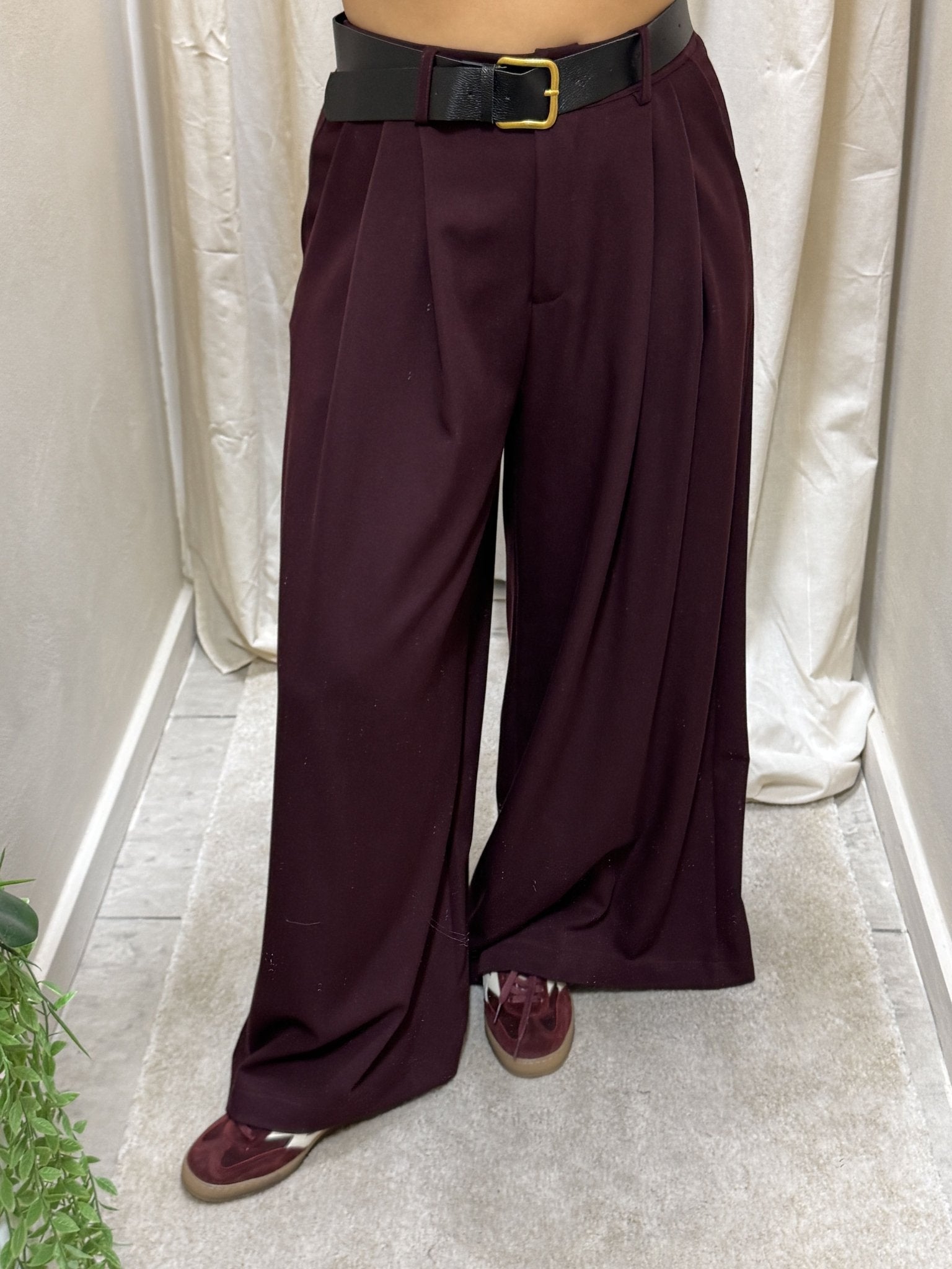 Pantalone ampio con pinces mano lana MyD - GiuGiò | Shop online
