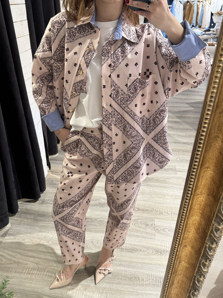 Pantalone baggy con pinces stampa bandana Dixie - GiuGiò | Shop online