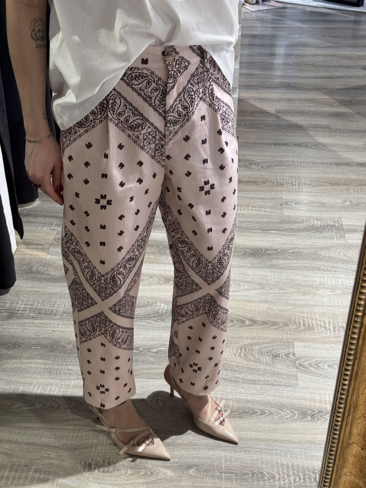 Pantalone baggy con pinces stampa bandana Dixie - GiuGiò | Shop online
