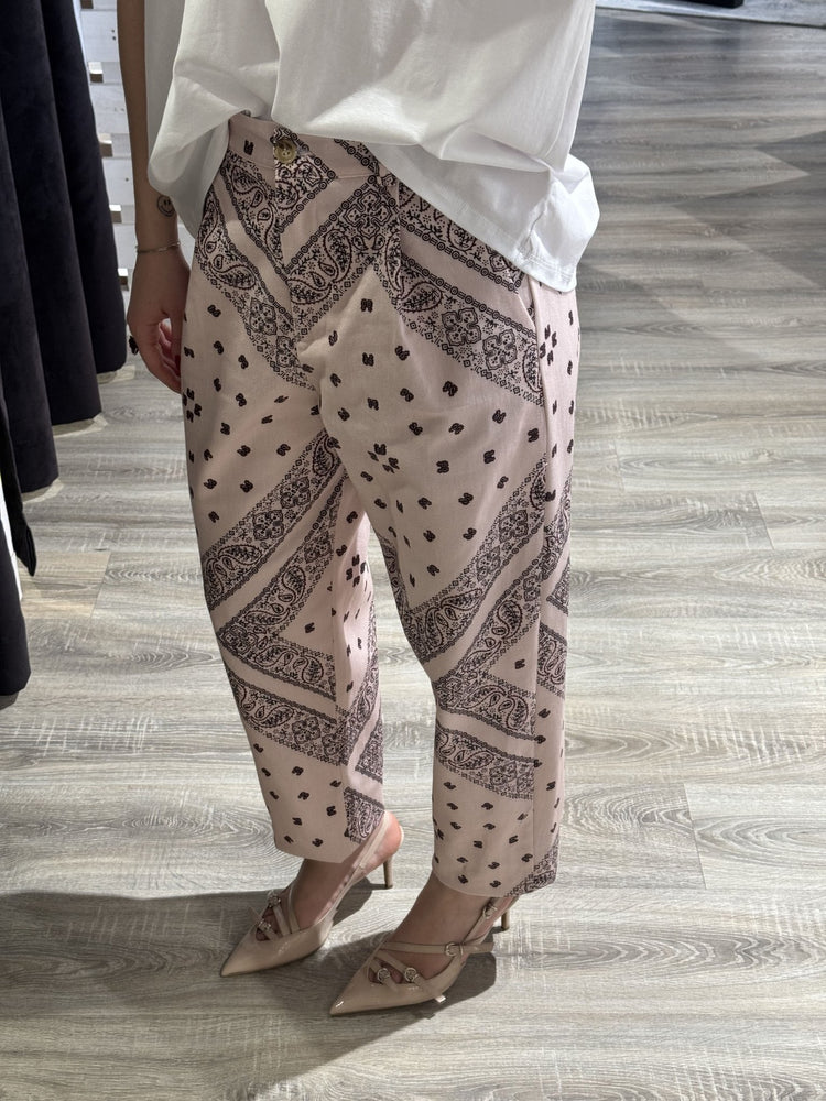 Pantalone baggy con pinces stampa bandana Dixie - GiuGiò | Shop online