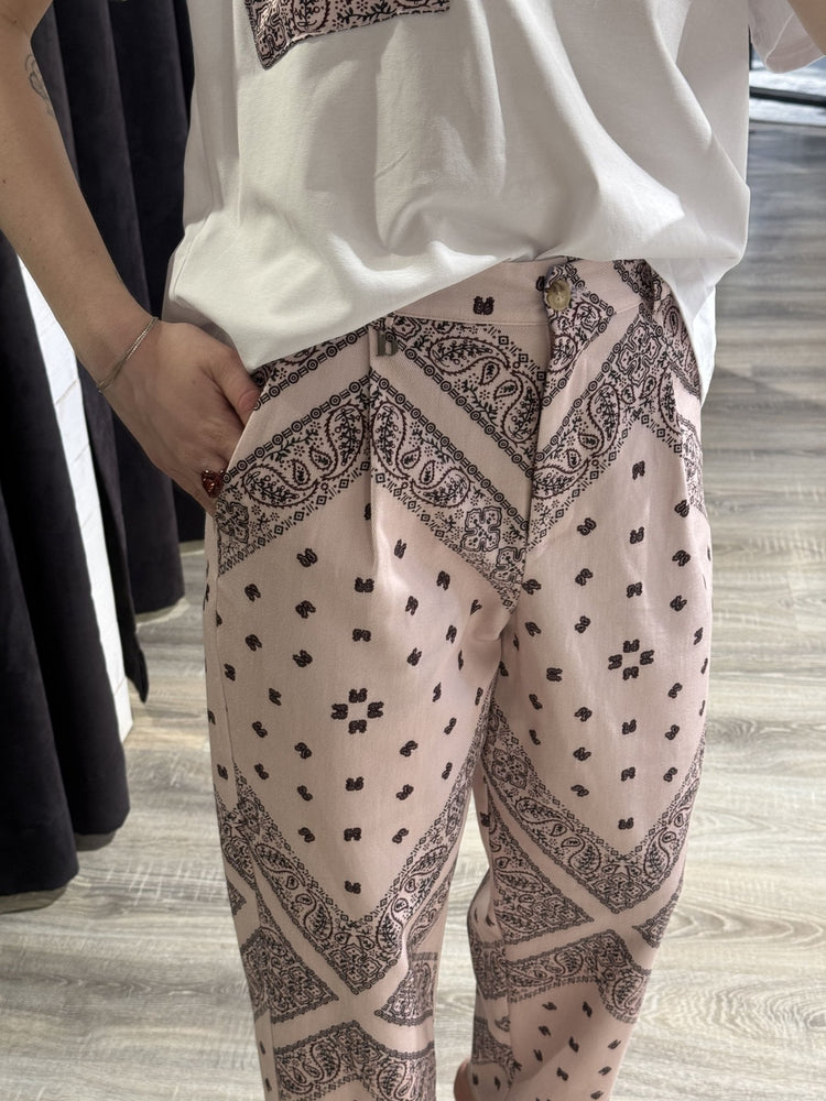 Pantalone baggy con pinces stampa bandana Dixie - GiuGiò | Shop online