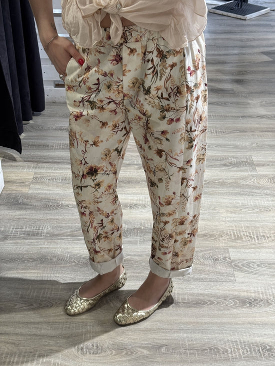 Pantalone baggy stampa fiori Susy Mix - GiuGiò | Shop online