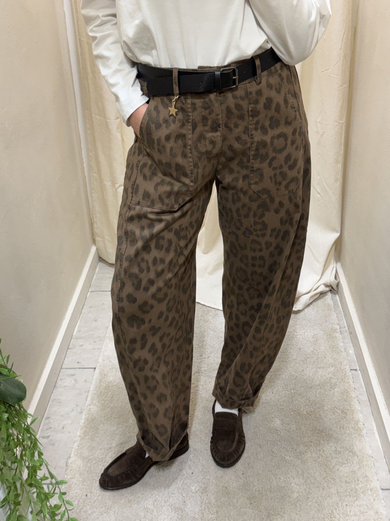 Pantalone balloon mod. stellina stampa animalier Susy Mix - GiuGiò | Shop online