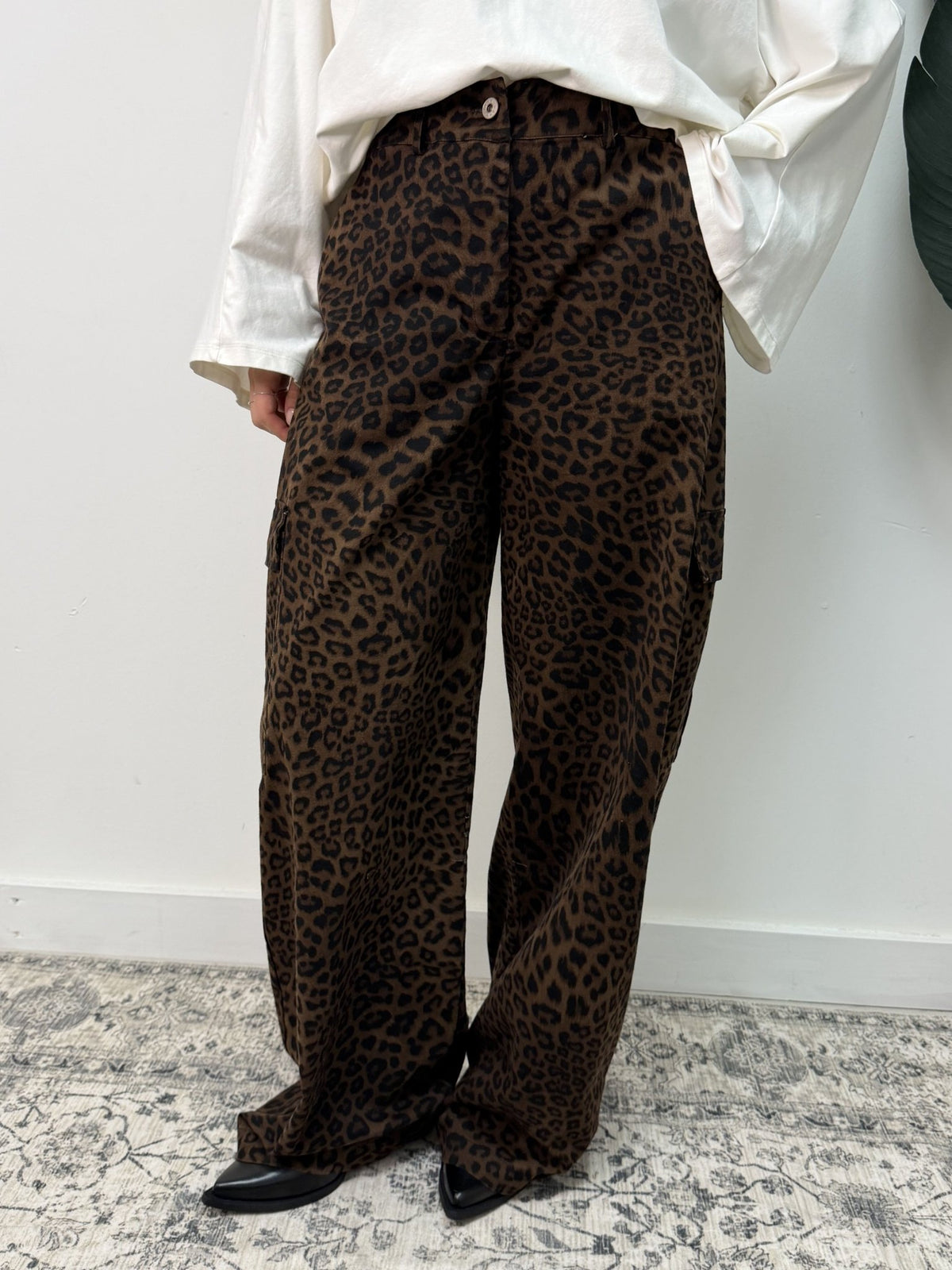 Pantalone barrel cargo stampa maculata MyD - GiuGiò | Shop online