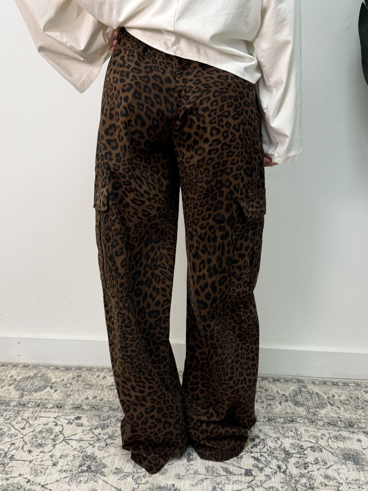 Pantalone barrel cargo stampa maculata MyD - GiuGiò | Shop online