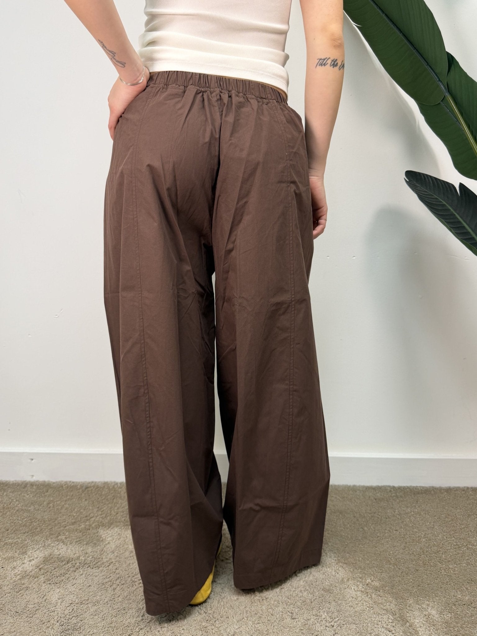 Pantalone barrel cotone elastico in vita MyD - GiuGiò | Shop online