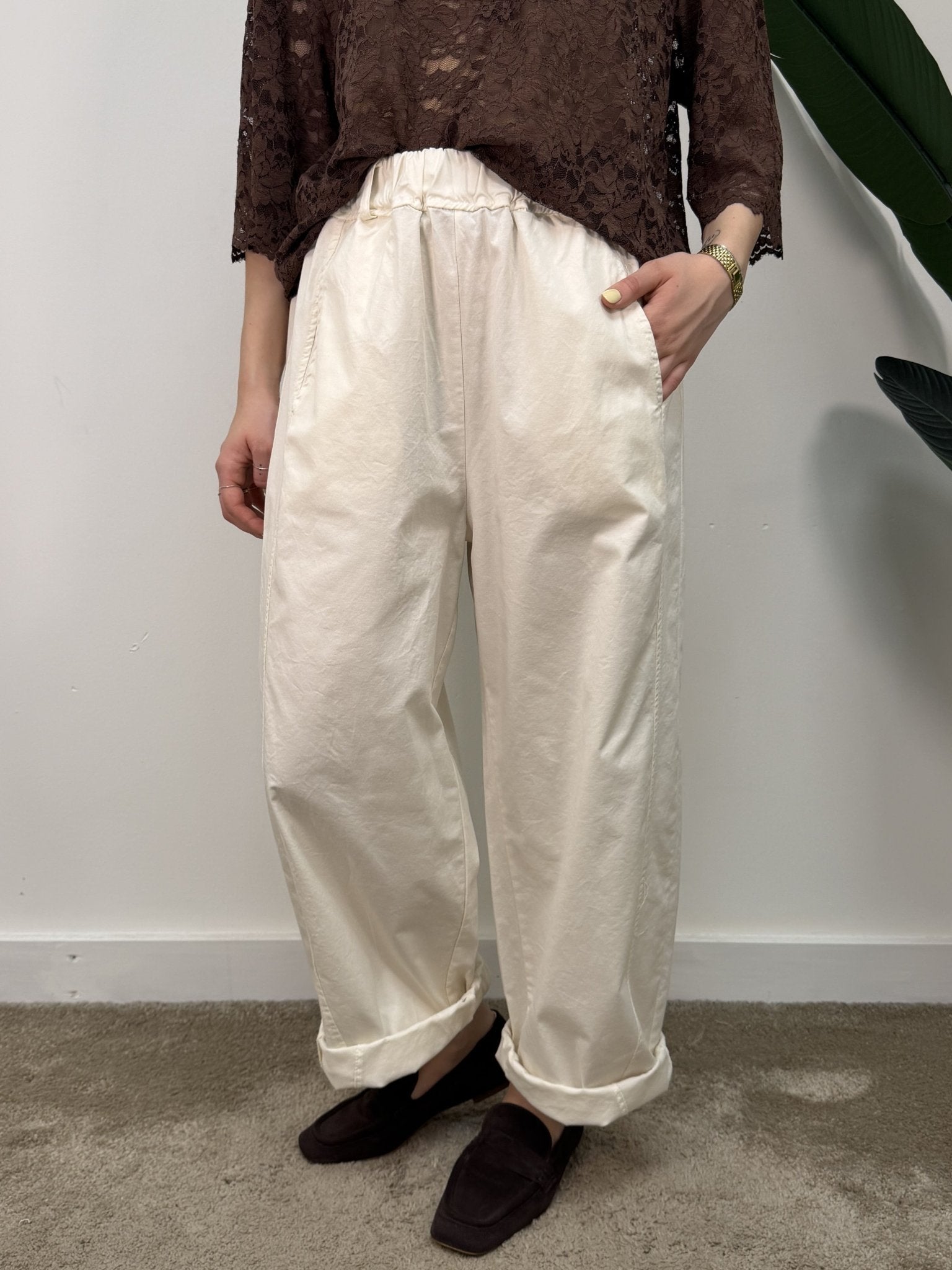 Pantalone barrel elastico in vita MyD - GiuGiò | Shop online