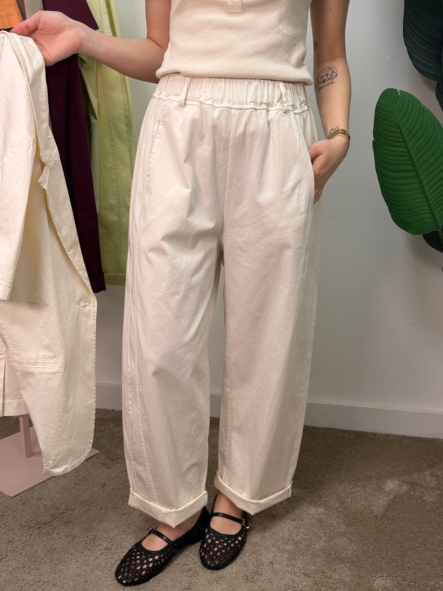 Pantalone barrel elastico in vita MyD x GiuGió - GiuGiò | Shop online