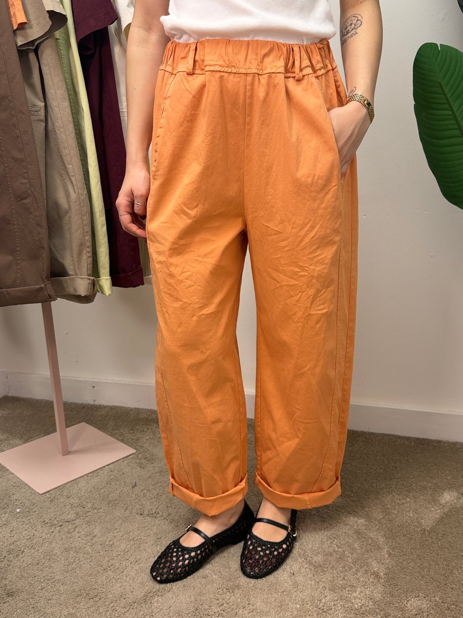 Pantalone barrel elastico in vita MyD x GiuGió - GiuGiò | Shop online