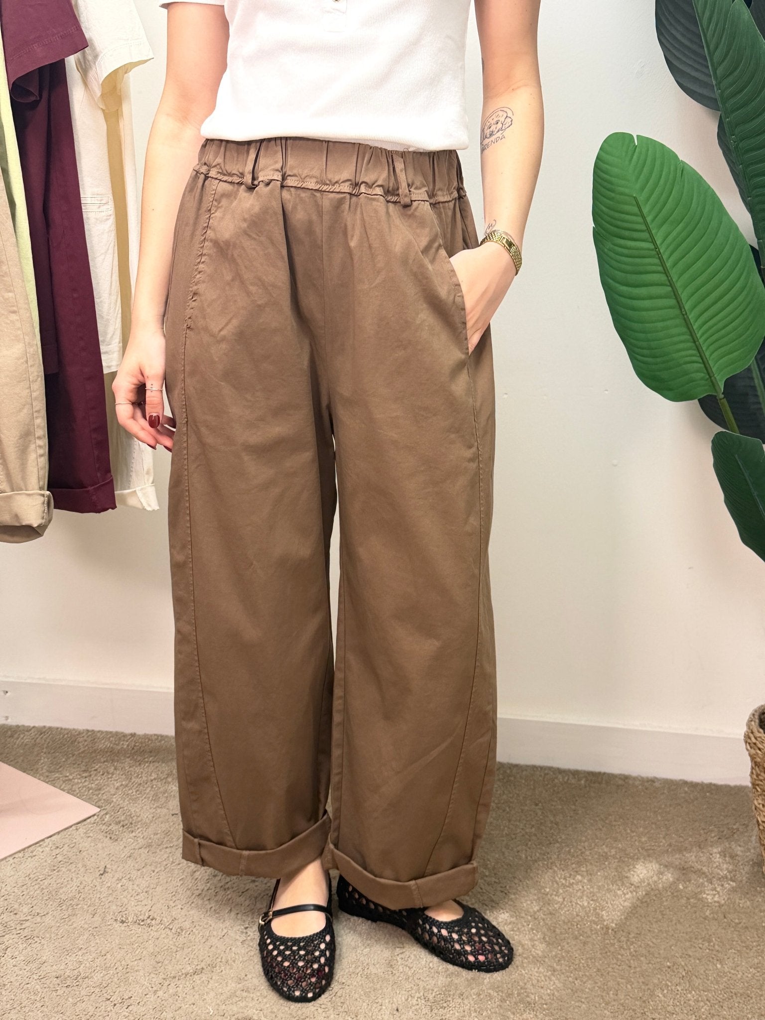 Pantalone barrel elastico in vita MyD x GiuGió - GiuGiò | Shop online