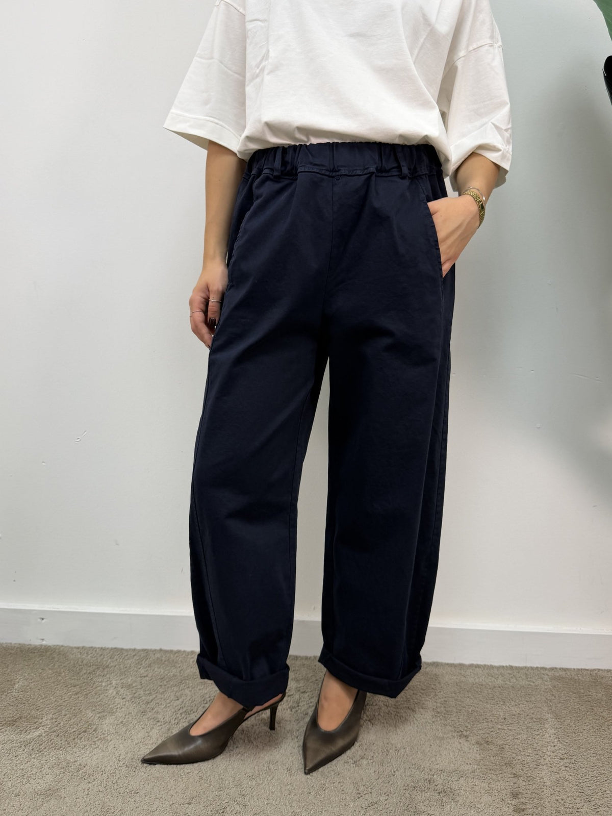 Pantalone barrel in cotone gabardine MyD - GiuGiò | Shop online