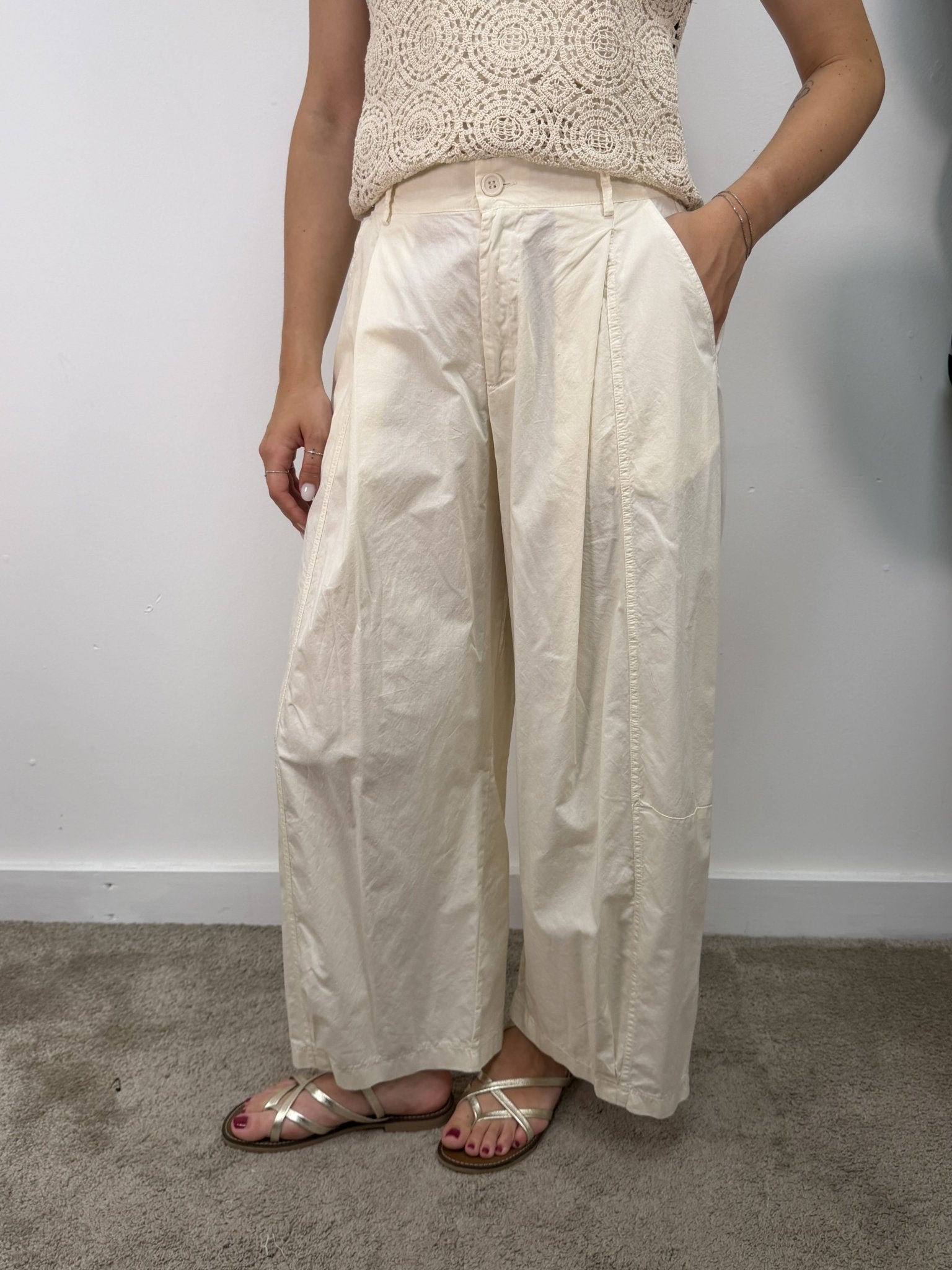 Pantalone barrel in cotone parachute MyD - GiuGiò | Shop online