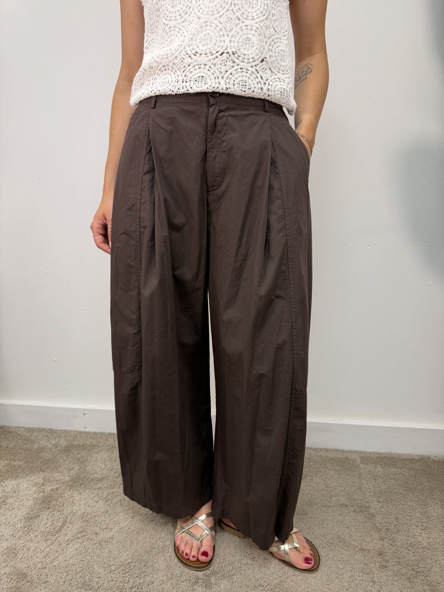Pantalone barrel in cotone parachute MyD - GiuGiò | Shop online