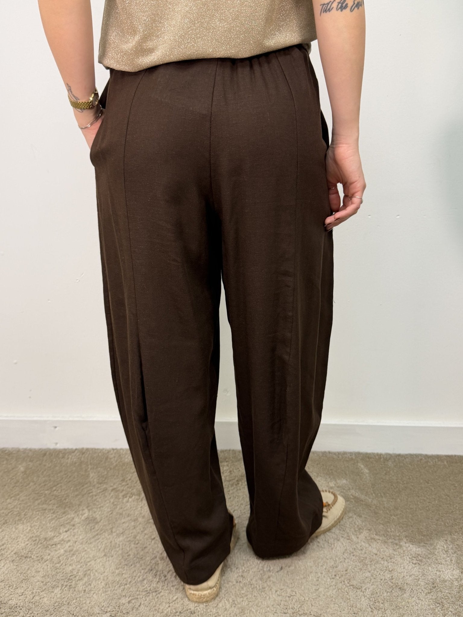 Pantalone barrel in lino MyD - GiuGiò | Shop online