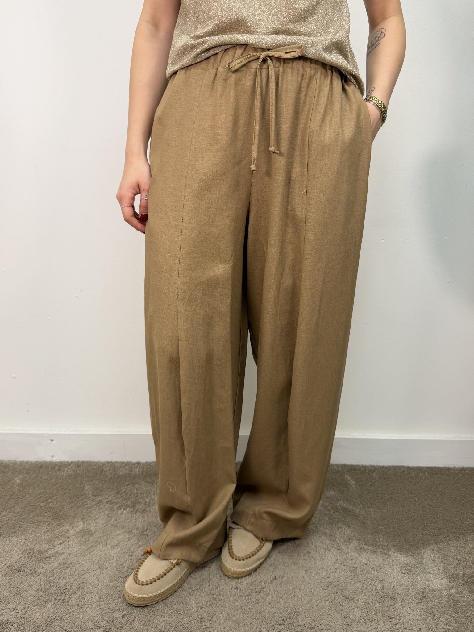 Pantalone barrel in lino MyD - GiuGiò | Shop online