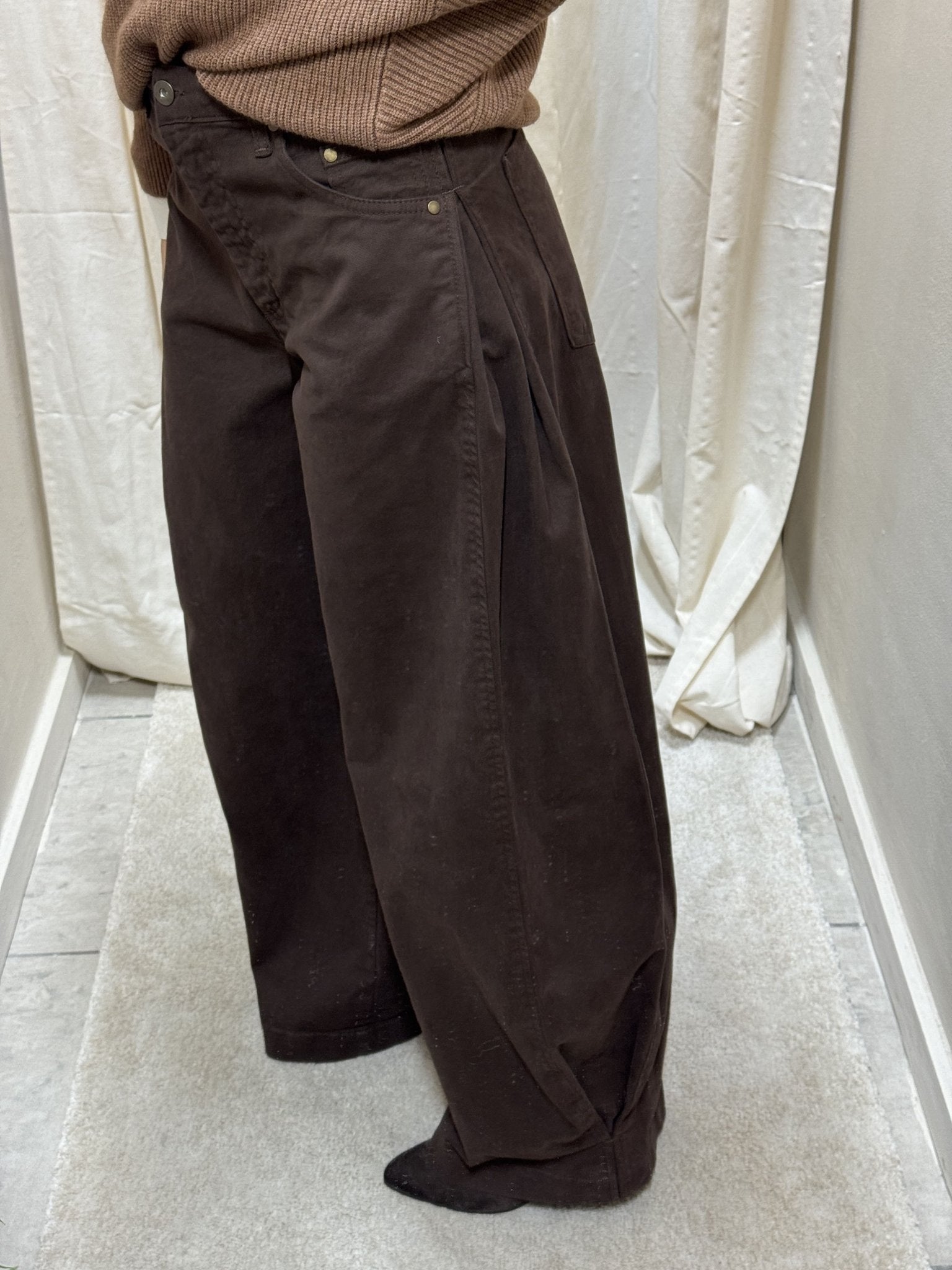 Pantalone barrel tinto in capo Susy Mix - GiuGiò | Shop online