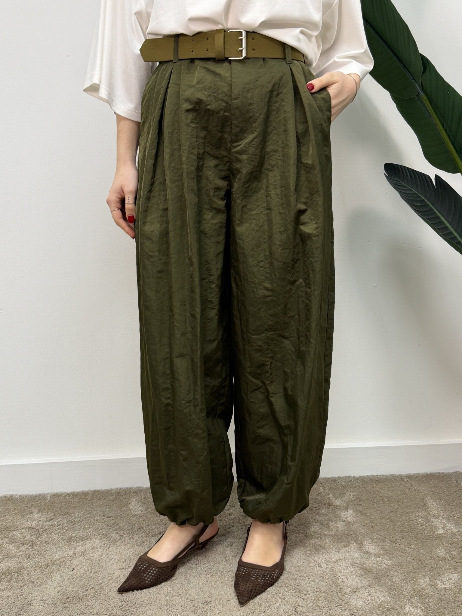 Pantalone barrell in tessuto parachute Imperial - GiuGiò | Shop online