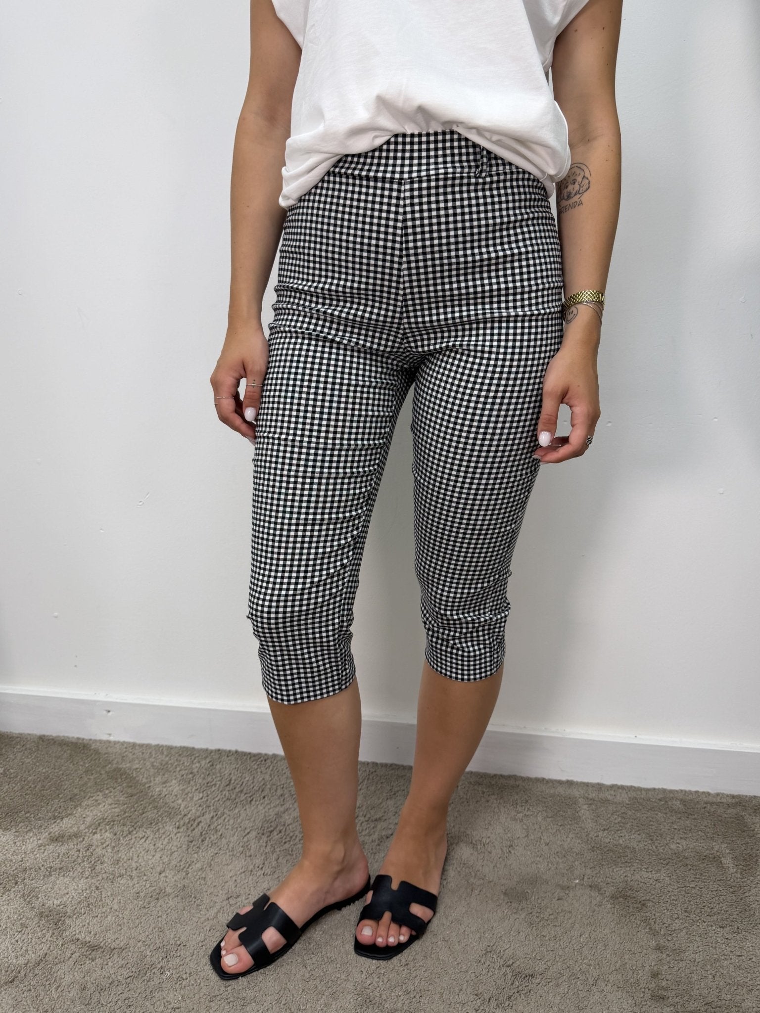 Pantalone capri stampa vichy MyD - GiuGiò | Shop online