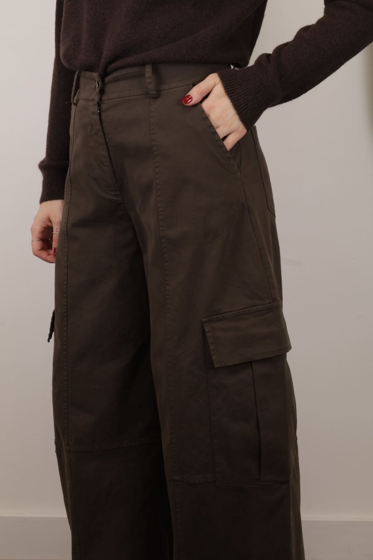 Pantalone cargo in gabardine Susy Mix - GiuGiò | Shop online