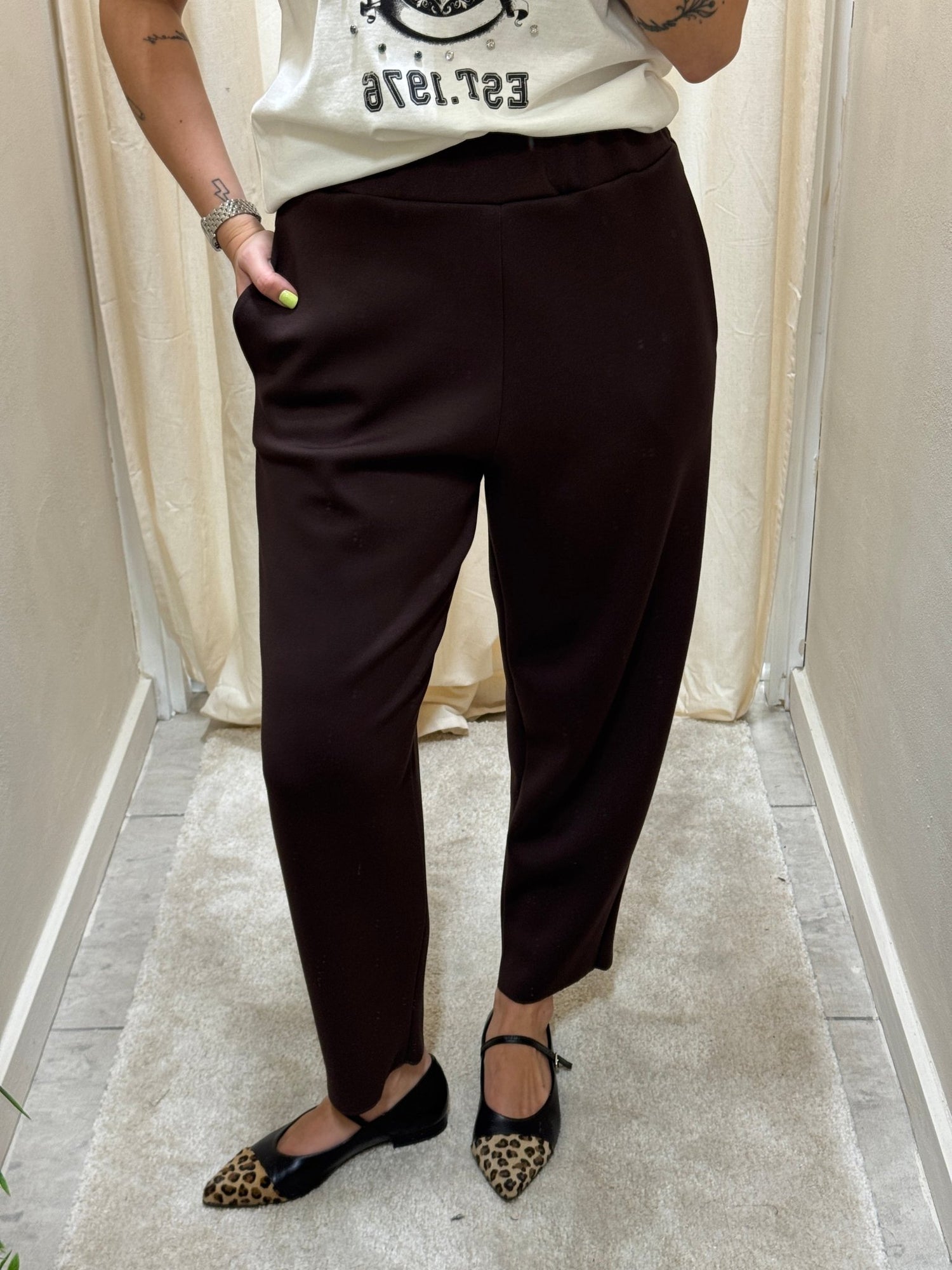 Pantalone carrot in punto milano Myd - GiuGiò | Shop online