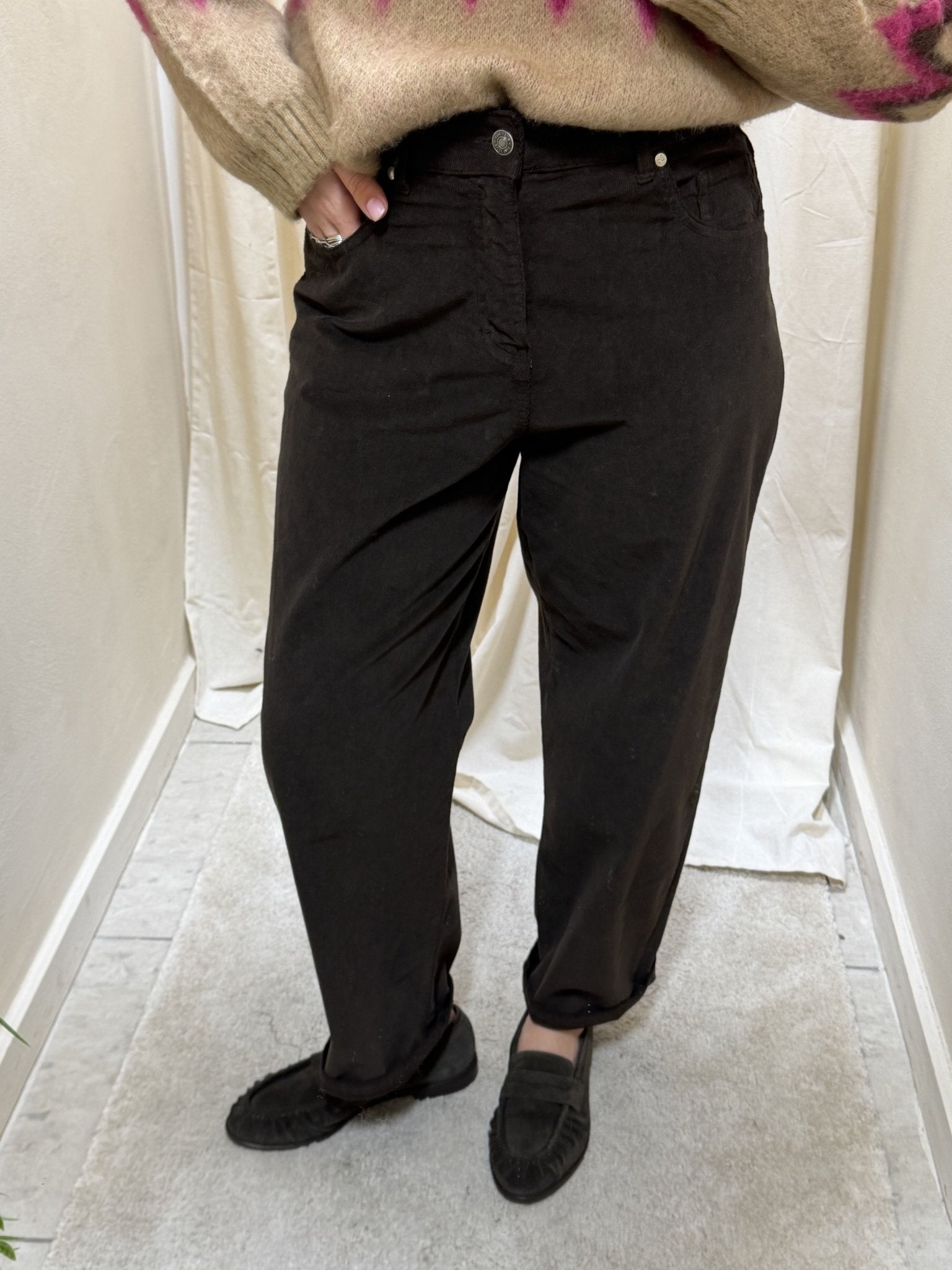 Pantalone carrot millerighe di velluto Susy Mix - GiuGiò | Shop online