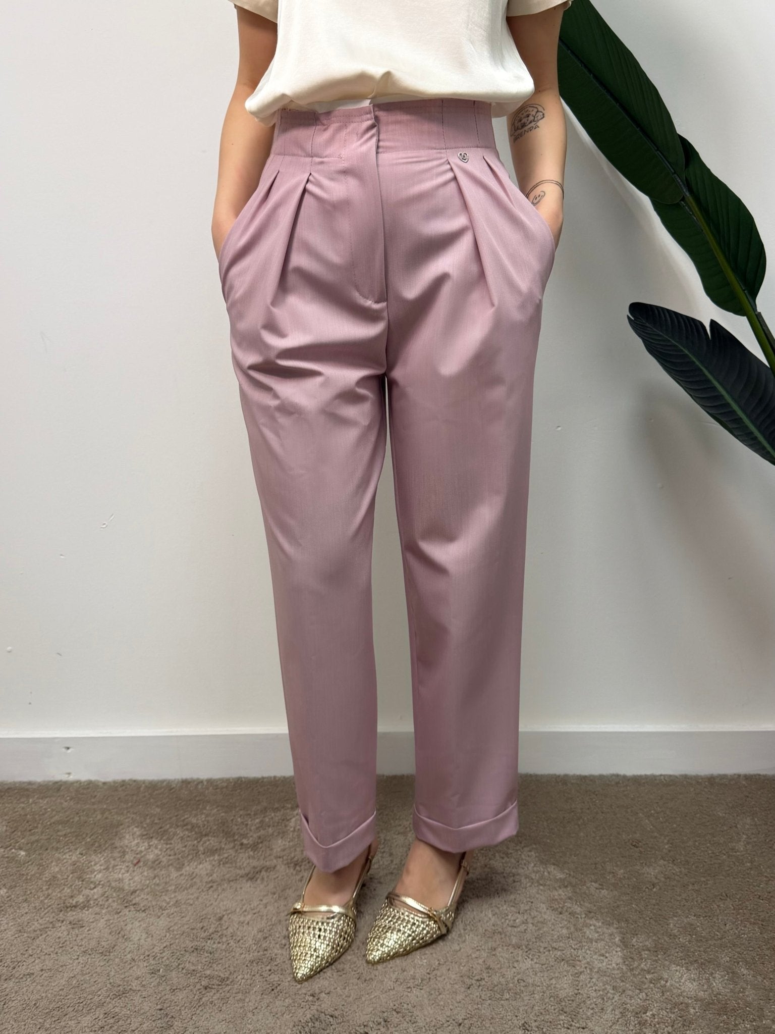 Pantalone con pinces e risvolto Please - GiuGiò | Shop online