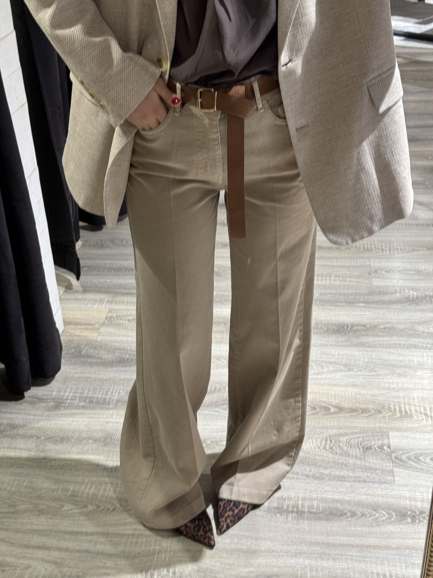 Pantalone denim gamba dritta con cintura Tensione In - GiuGiò | Shop online