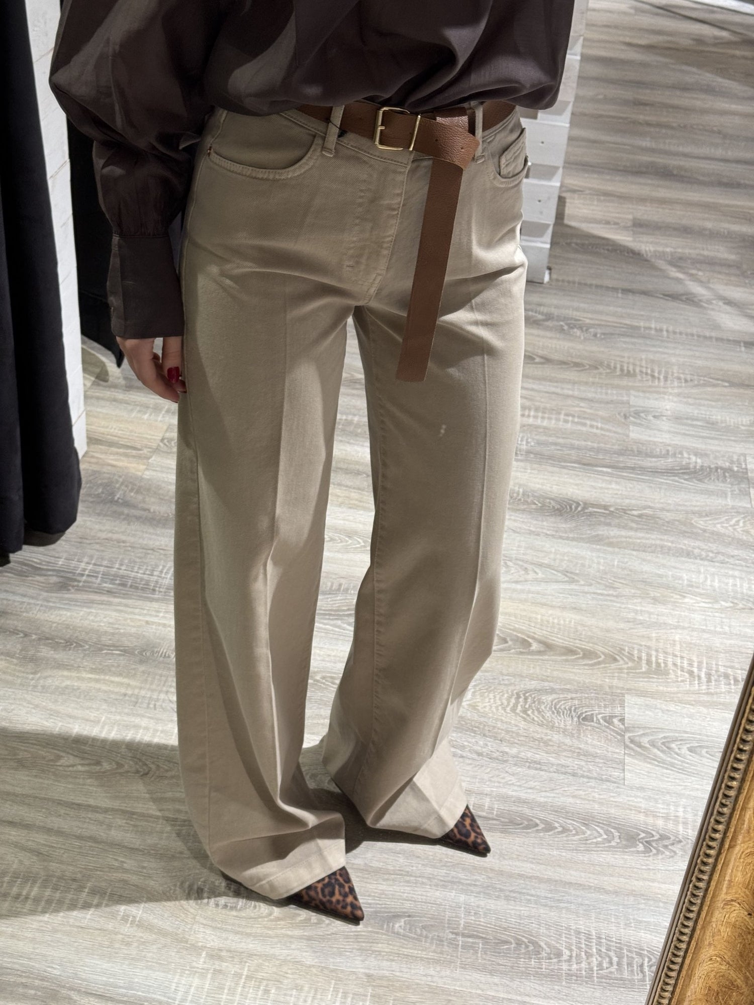 Pantalone denim gamba dritta con cintura Tensione In - GiuGiò | Shop online