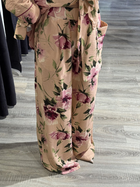 Pantalone fluido stampa floreale con pinces Dixie - GiuGiò | Shop online