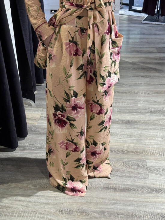 Pantalone fluido stampa floreale con pinces Dixie - GiuGiò | Shop online