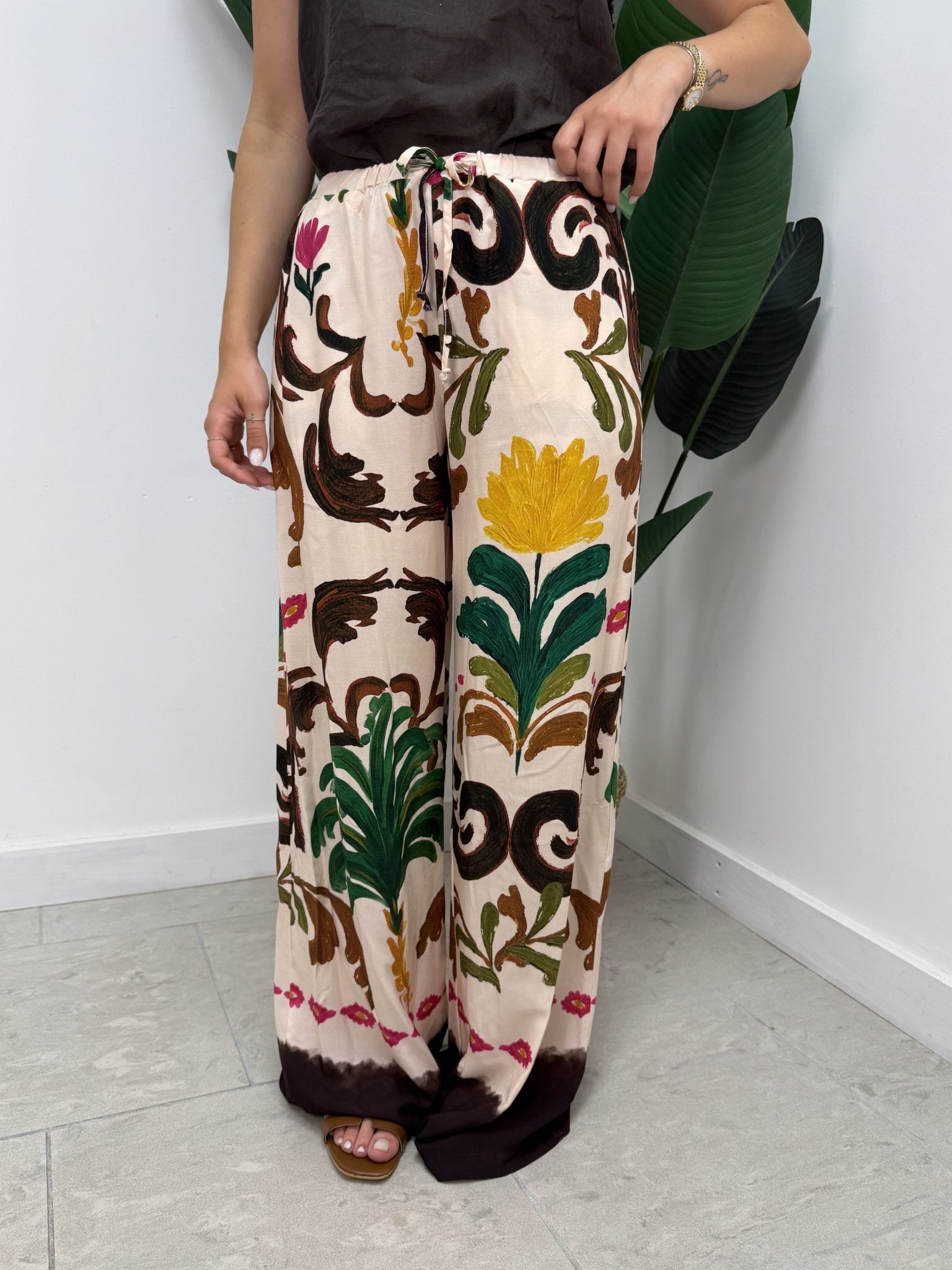 Pantalone fluido stampa floreale Tensione In - GiuGiò | Shop online
