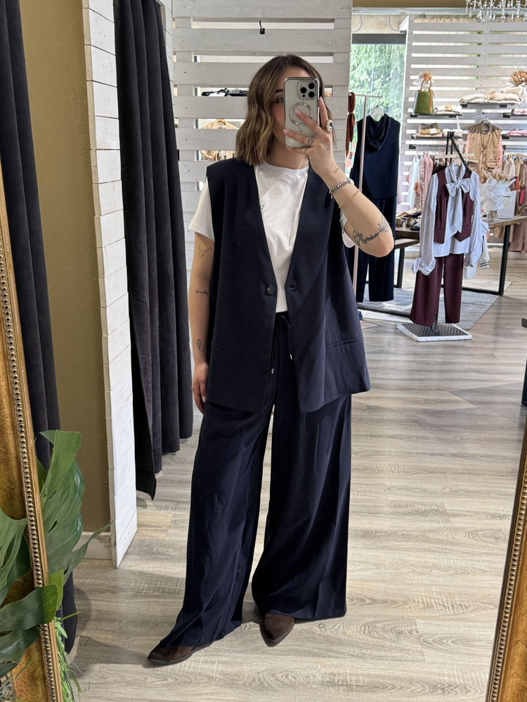 Pantalone gamba ampia con elastico in vita e coulisse Tensione In - GiuGiò | Shop online