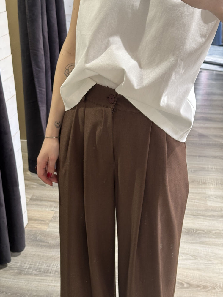 Pantalone gamba ampia doppia pinces Susy Mix - GiuGiò | Shop online