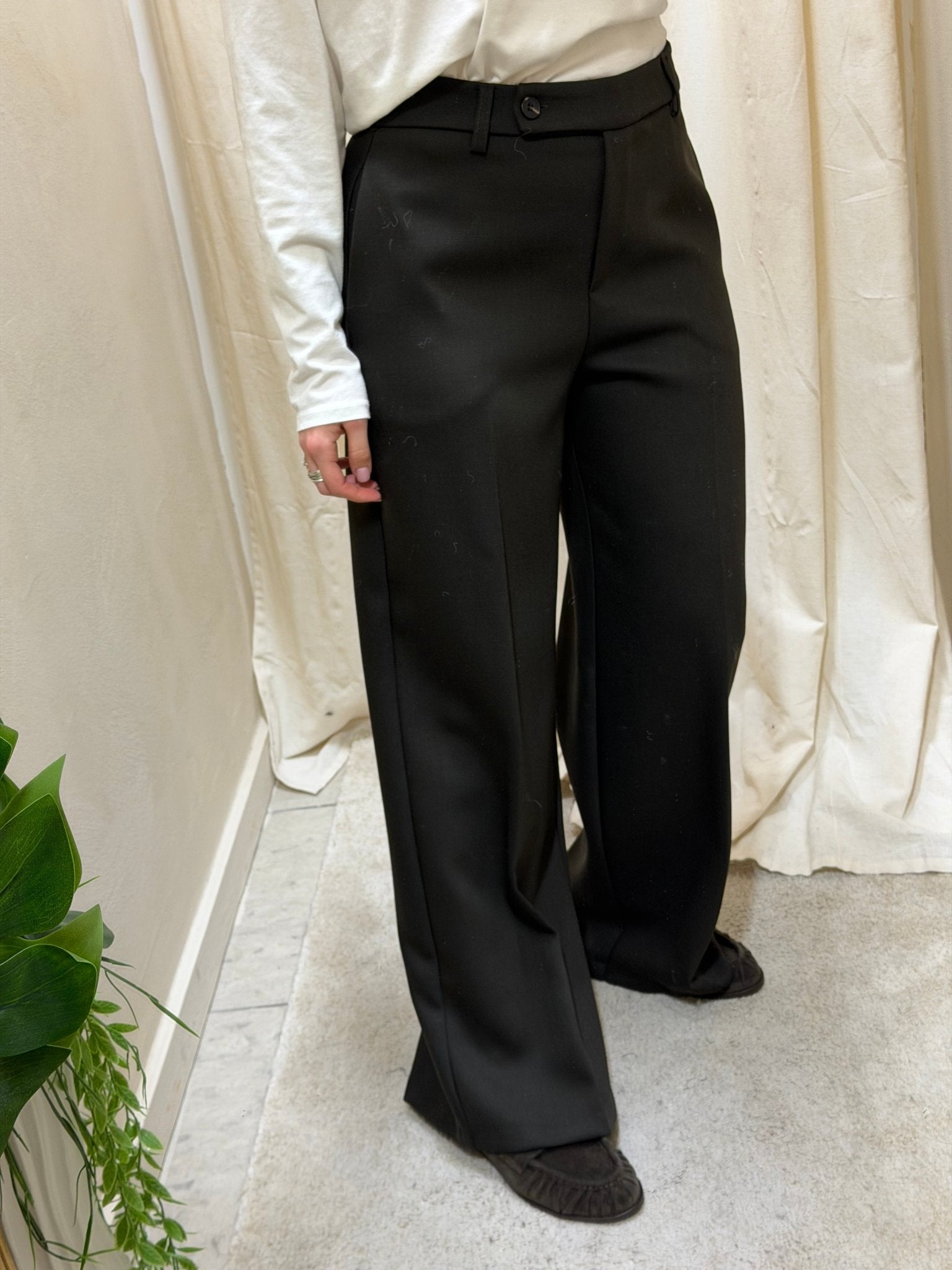 Pantalone gamba dritta misto viscosa Tensione In - GiuGiò | Shop online