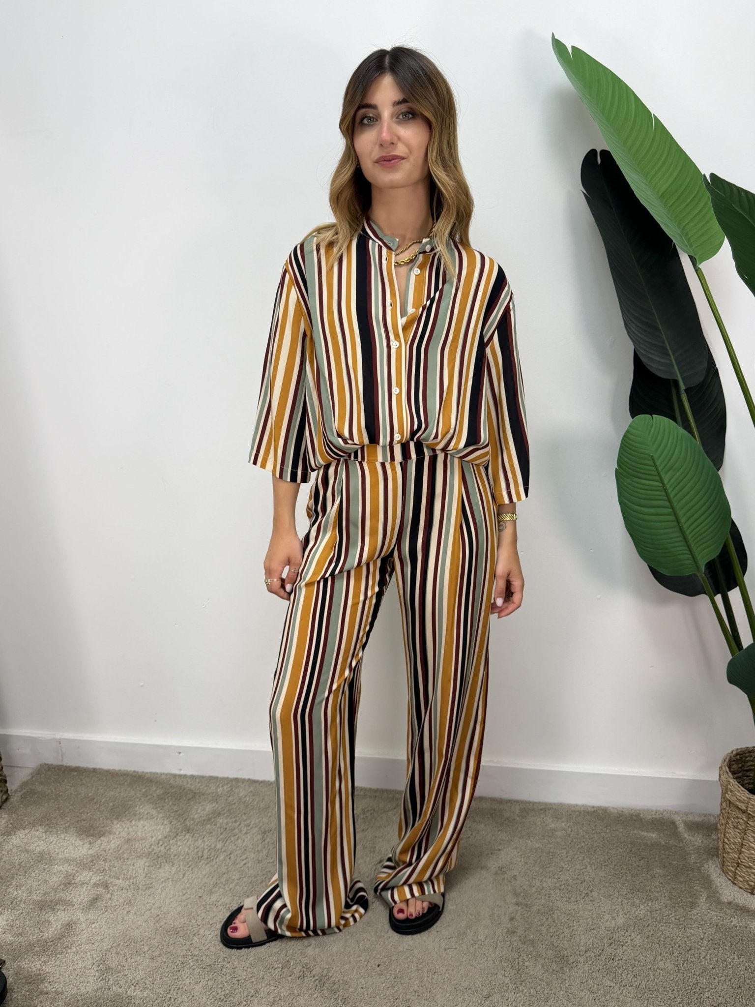 Pantalone gamba dritta rigato multicolor Dixie - GiuGiò | Shop online
