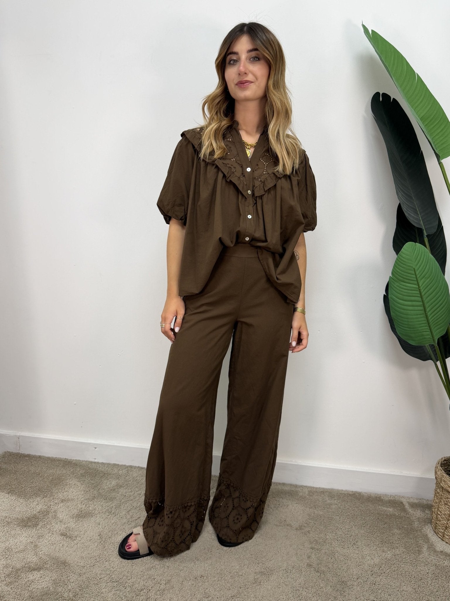 Pantalone in cotone fondo macramè MyD - GiuGiò | Shop online