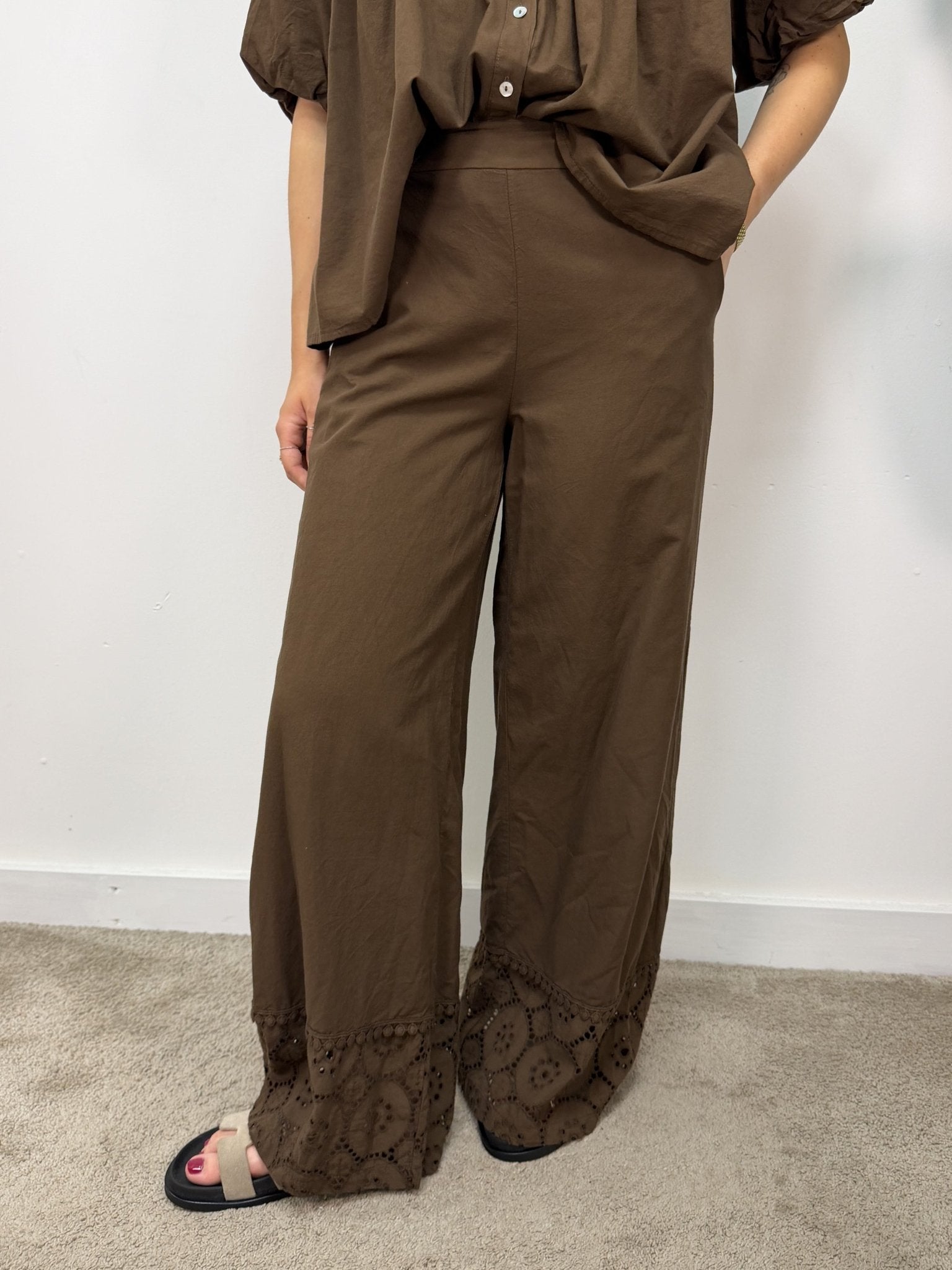 Pantalone in cotone fondo macramè MyD - GiuGiò | Shop online