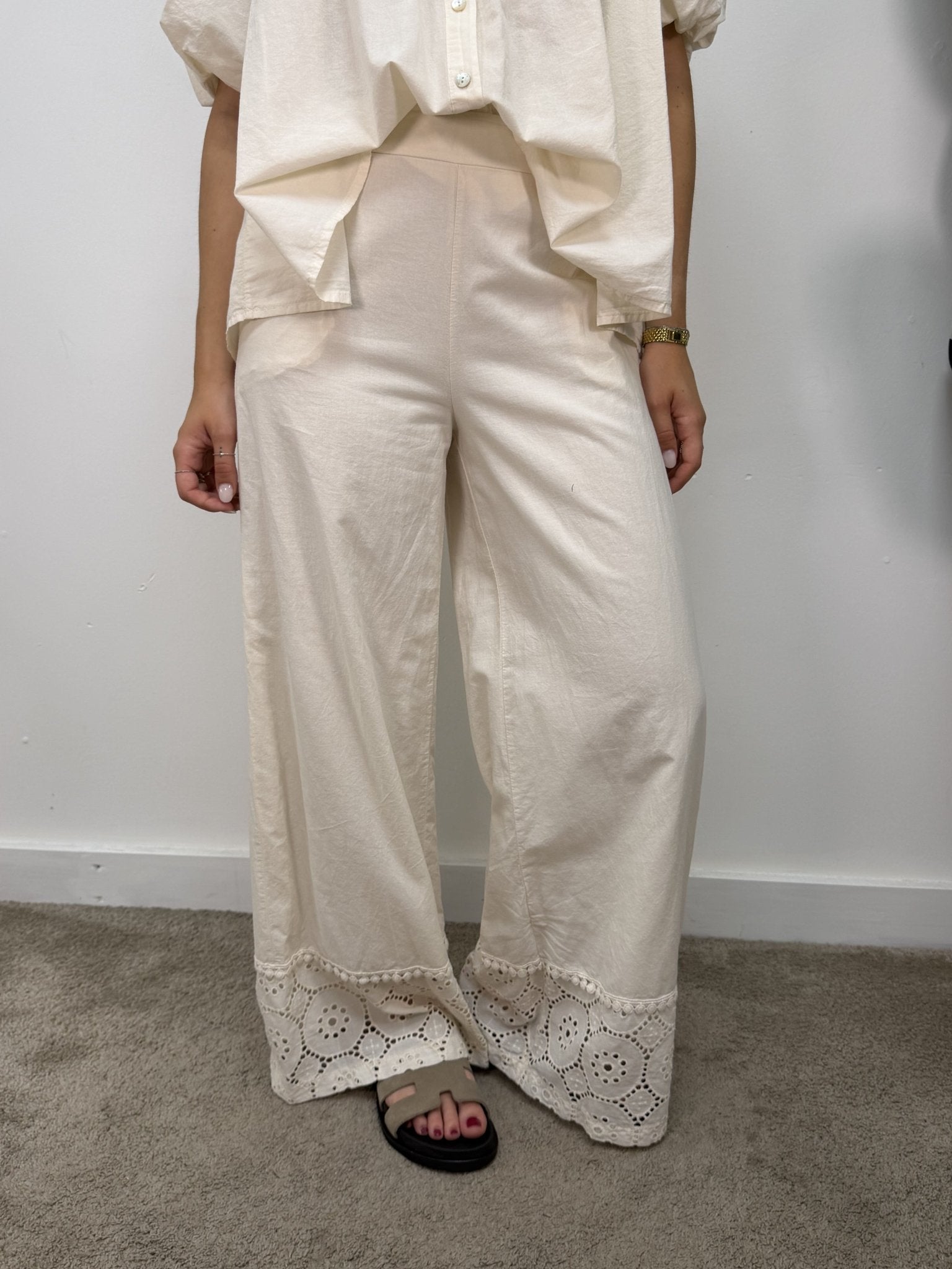 Pantalone in cotone fondo macramè MyD - GiuGiò | Shop online