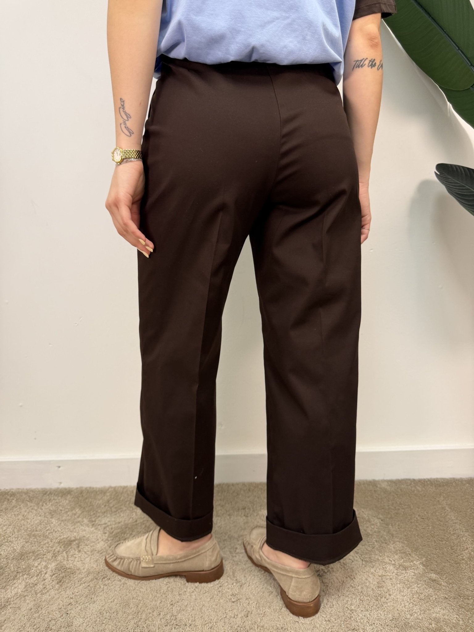 Pantalone in cotone gamba dritta con pinces VICOLO - GiuGiò | Shop online