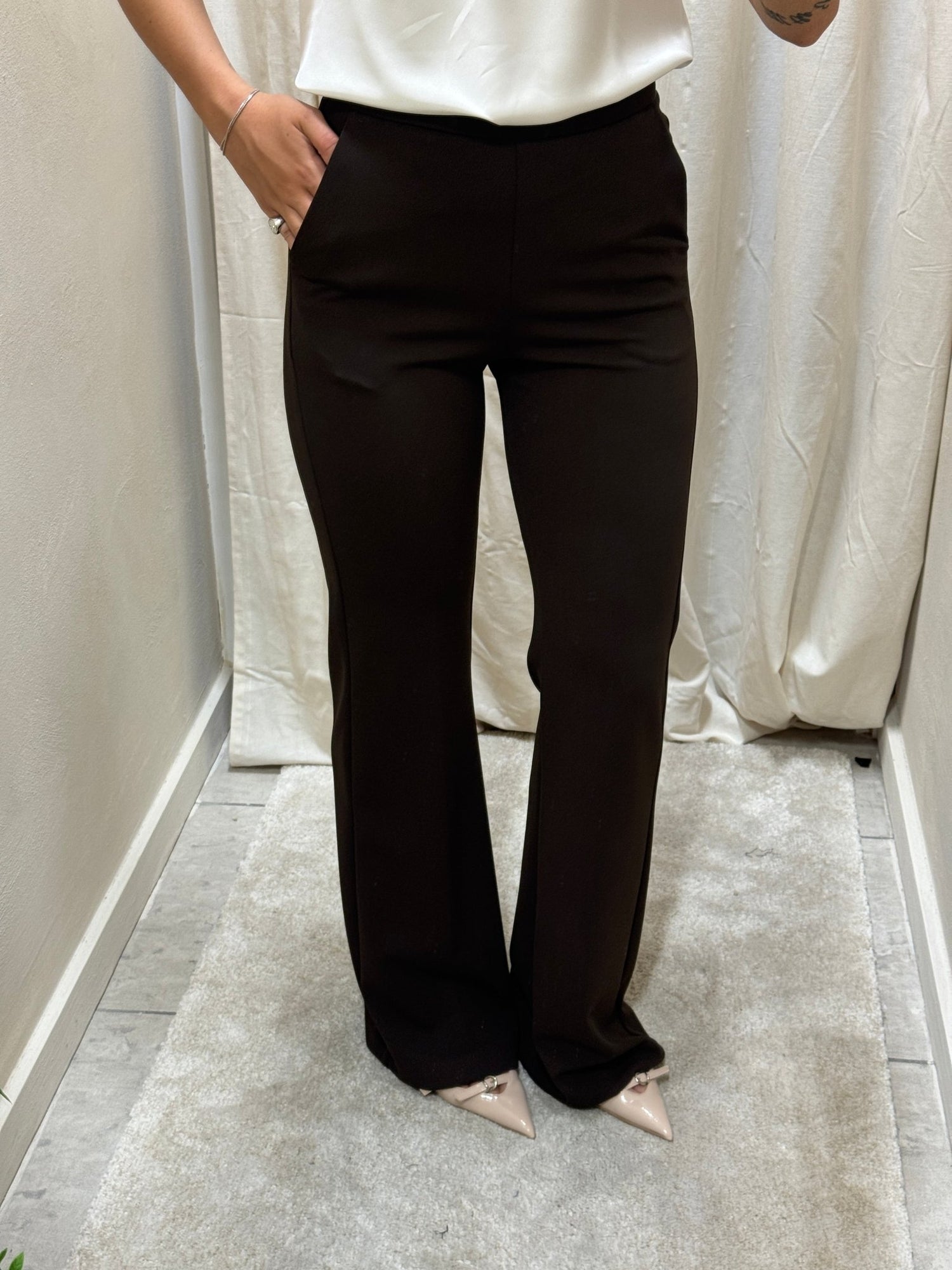 Pantalone in crêpe a zampa Imperial - GiuGiò | Shop online