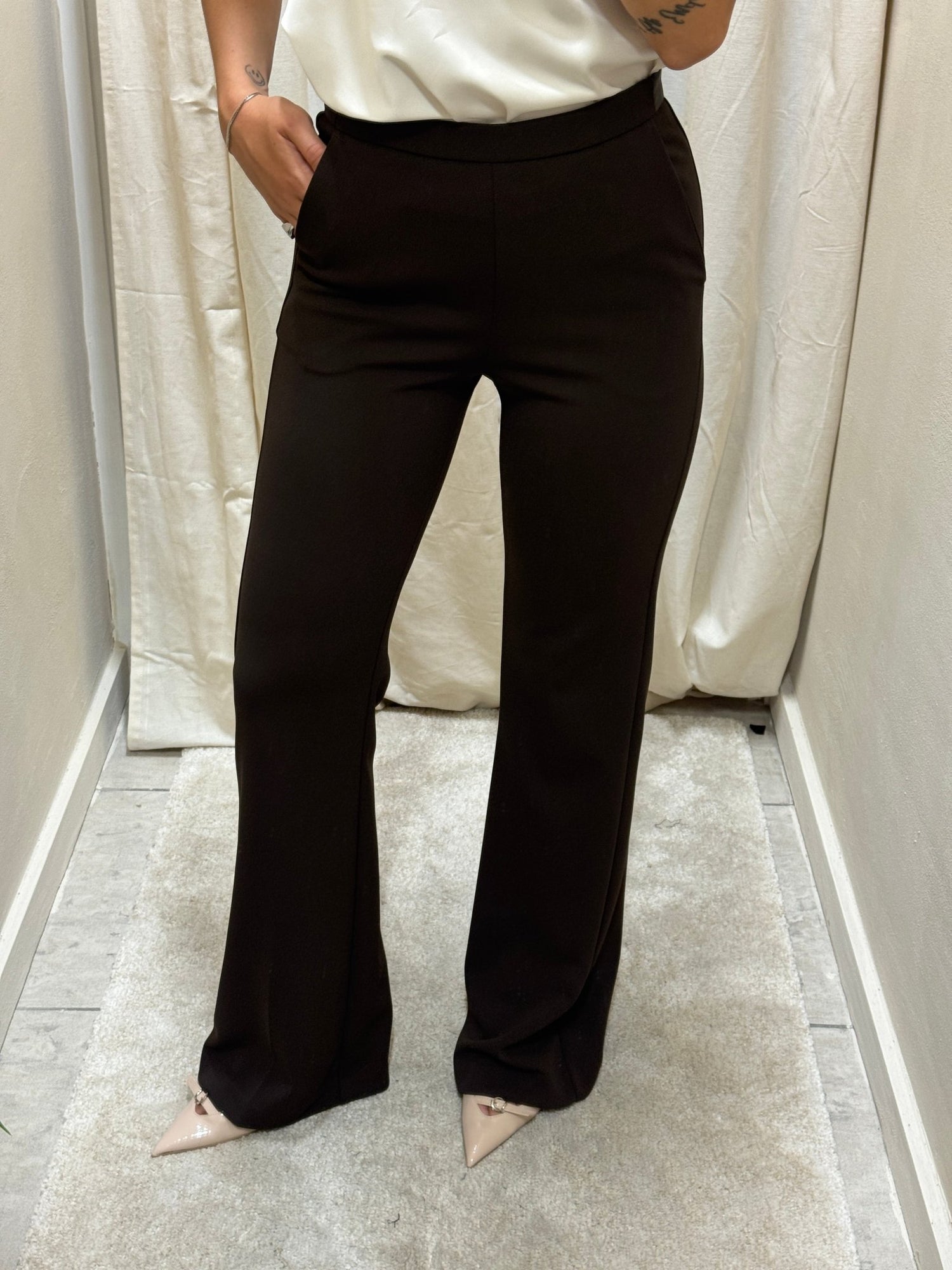 Pantalone in crêpe a zampa Imperial - GiuGiò | Shop online